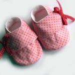 Baby Girl Shoes/booties, Size 0-6 Months, Pink Dot..