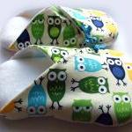 Womens Slippers, Owls, In Sizes S M And L