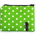 Coin Purse, Padded In Lime Dots
